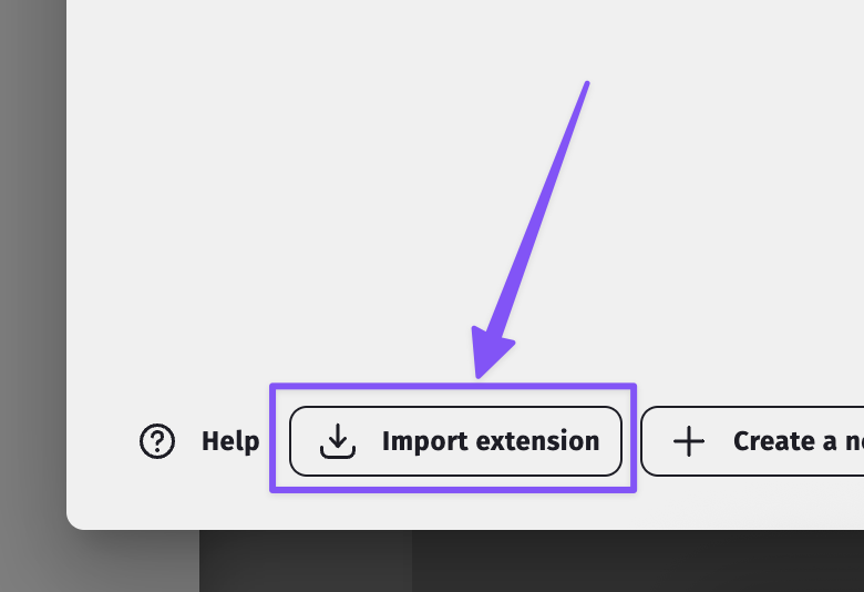 Select extension file step