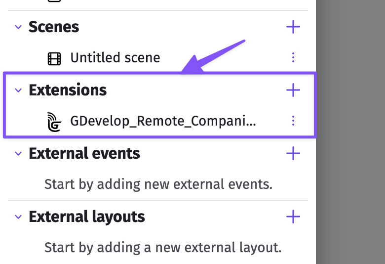 Extension installed in list