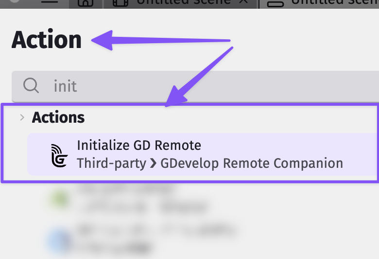 Add Initialize GD Remote action